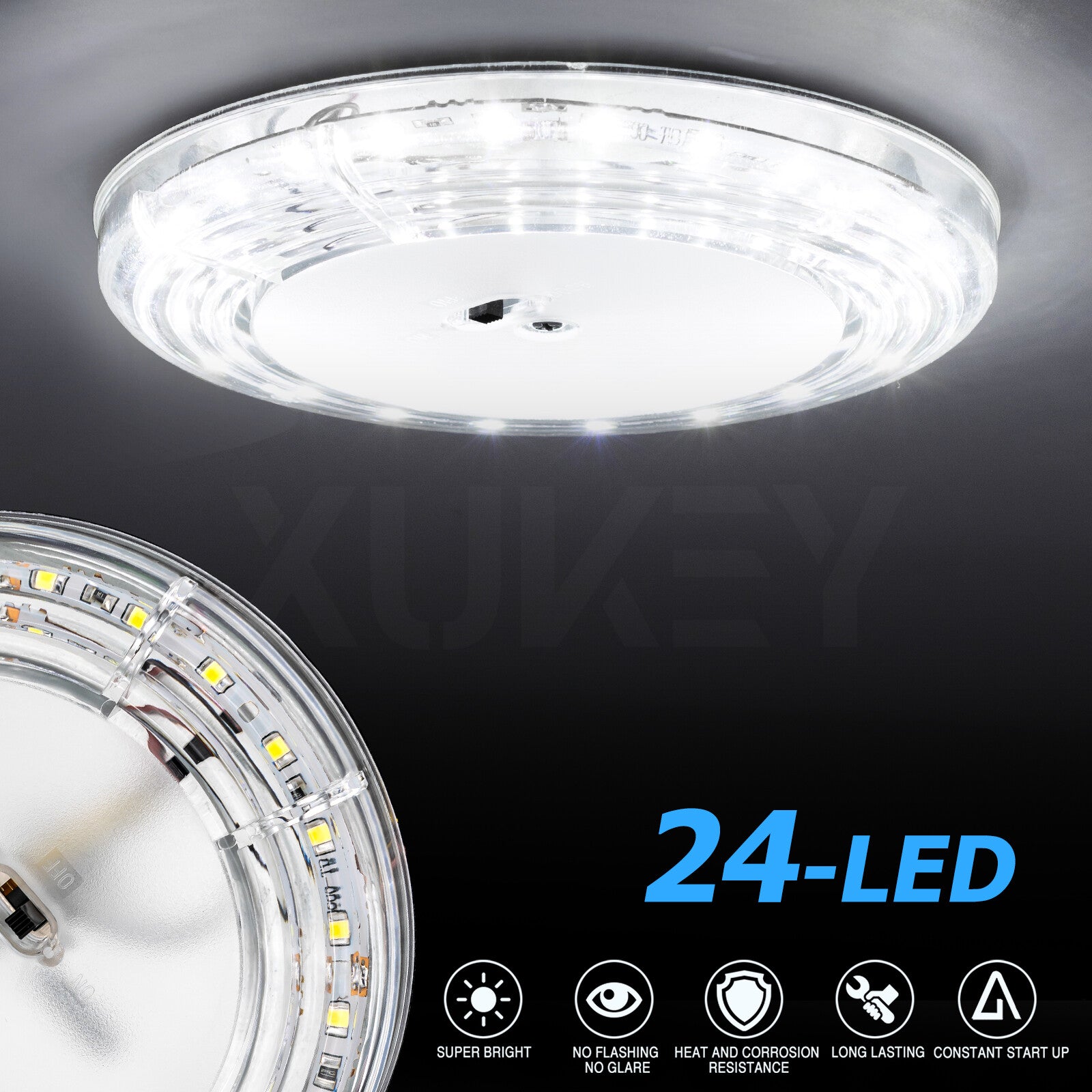 12V LED white interior light lighting ceiling lamp RV caravan 10W DE Q