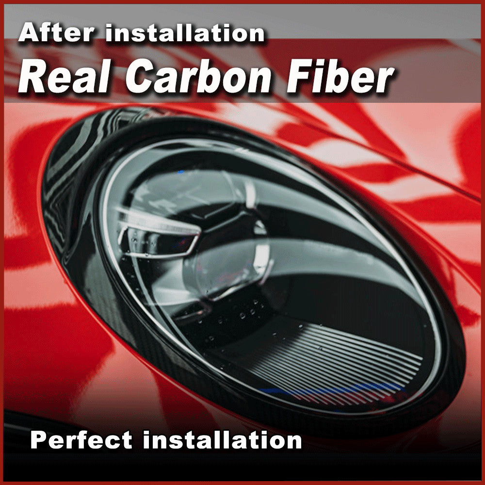 for Porsche 911 992 2019-22 REAL Carbon Fiber Headlight Eyebrows Eyelids Covers