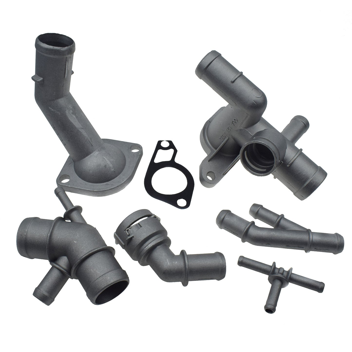 6PCS Aluminum Coolant Flange Pipes Set 06A121133J for VW for Golf MK4 for Jetta GTI 1.8T