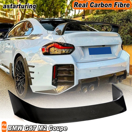 Fit for BMW G87 M2 Coupe 2022-2024 REAL CARBON Rear Boot Spoiler Trunk Wing Lip