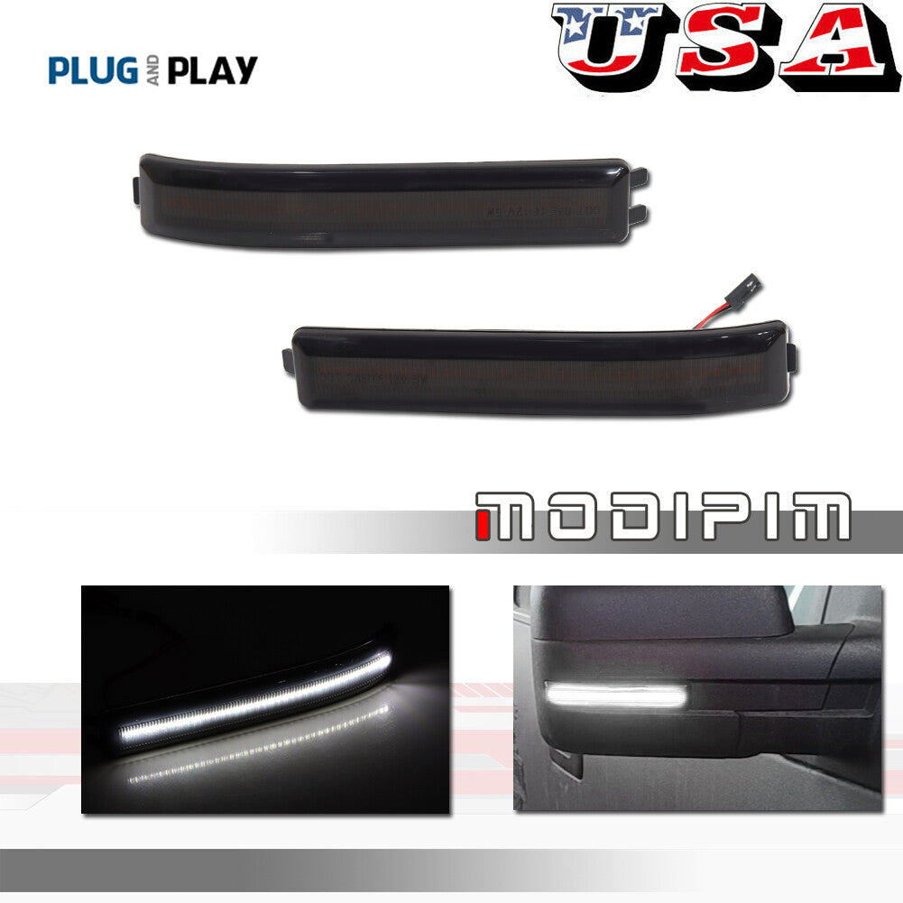 Suitable for 09 - 14 for F150 smoked lens white LED light / side mirror rotating signal light - v
