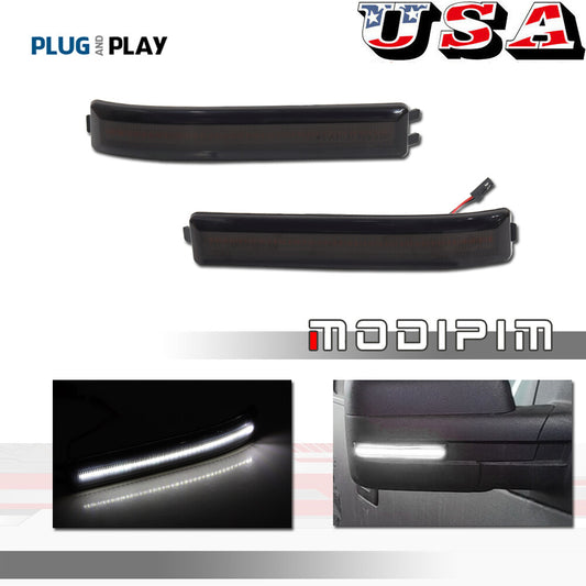 Suitable for 09 - 14 for F150 smoked lens white LED light / side mirror rotating signal light - v