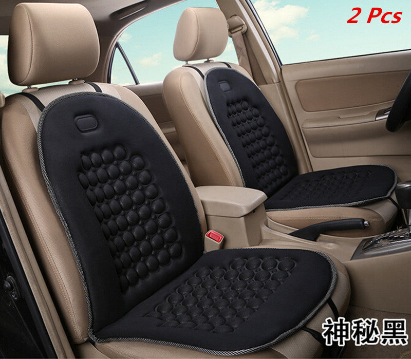 2x Universal Black Car Foam for Seat Mat Padded Cushion Massage Therapy Beads Cover