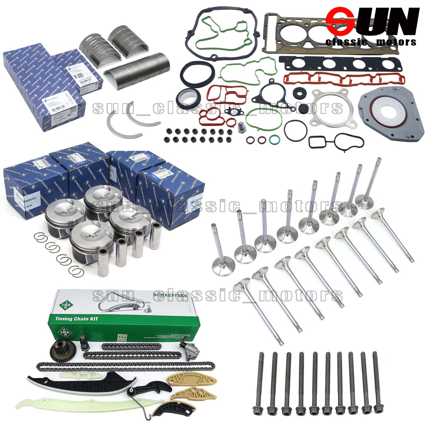 Engine overhaul valve rebuild kit for GTI, for Audi A4 2.0 TFSI, CDN, CCZ, CCTA, CAEB-