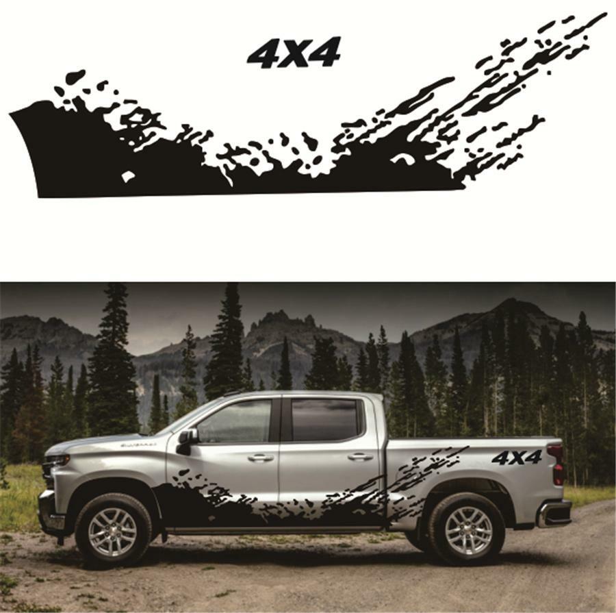 Car Side Skirt Door Racing Decal Mud Splash Graphic Vinyl Sticker Accessories