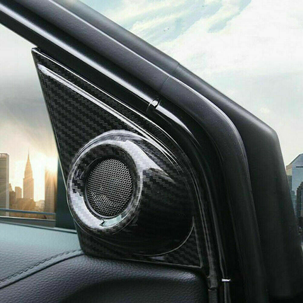 2X ABS Carbon Fiber Front Indoor Speaker Cover Trim for Honda CR-V CRV 2017-2022