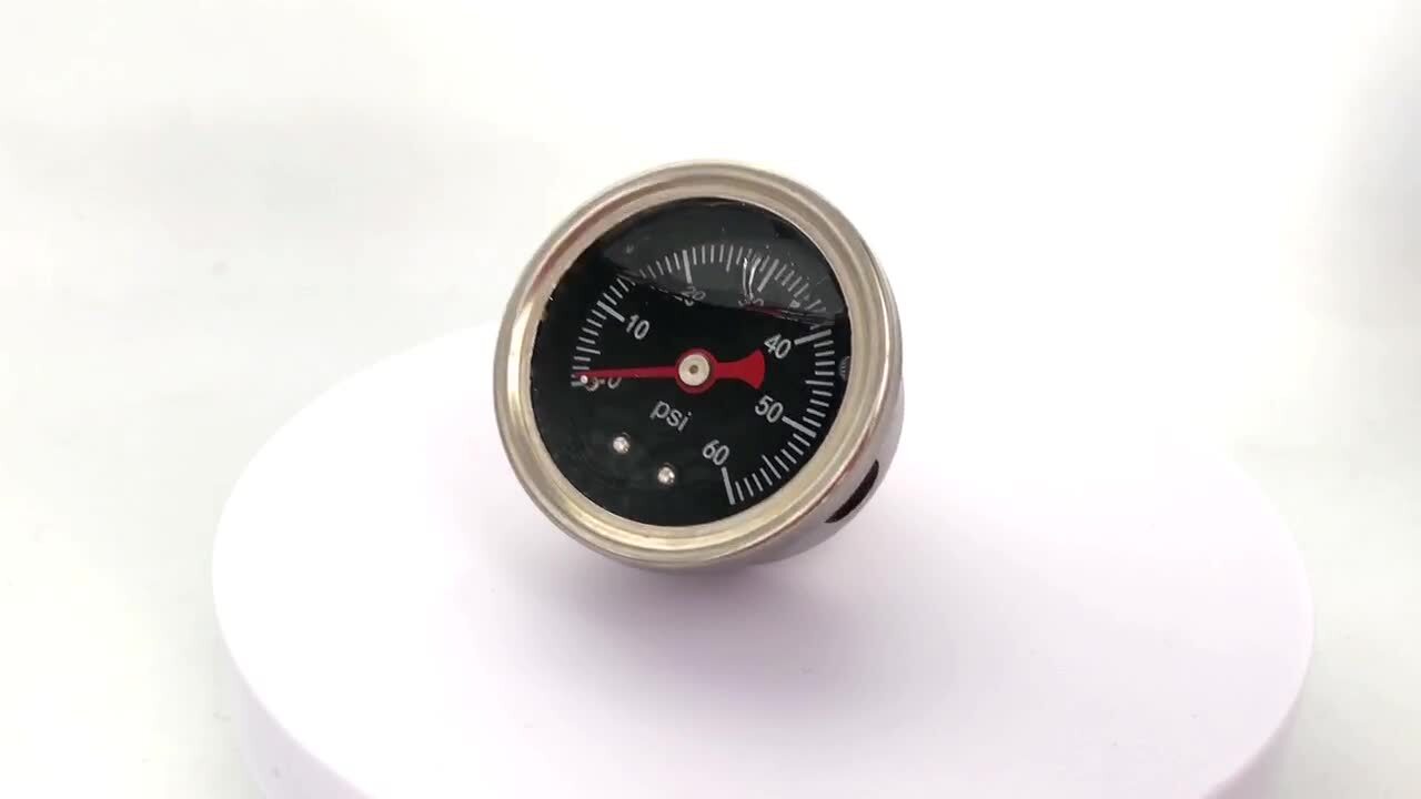 Universal Fuel Pressure Regulator Gauge 0-60psi Liquid 1/8 NPT Oil Pressure