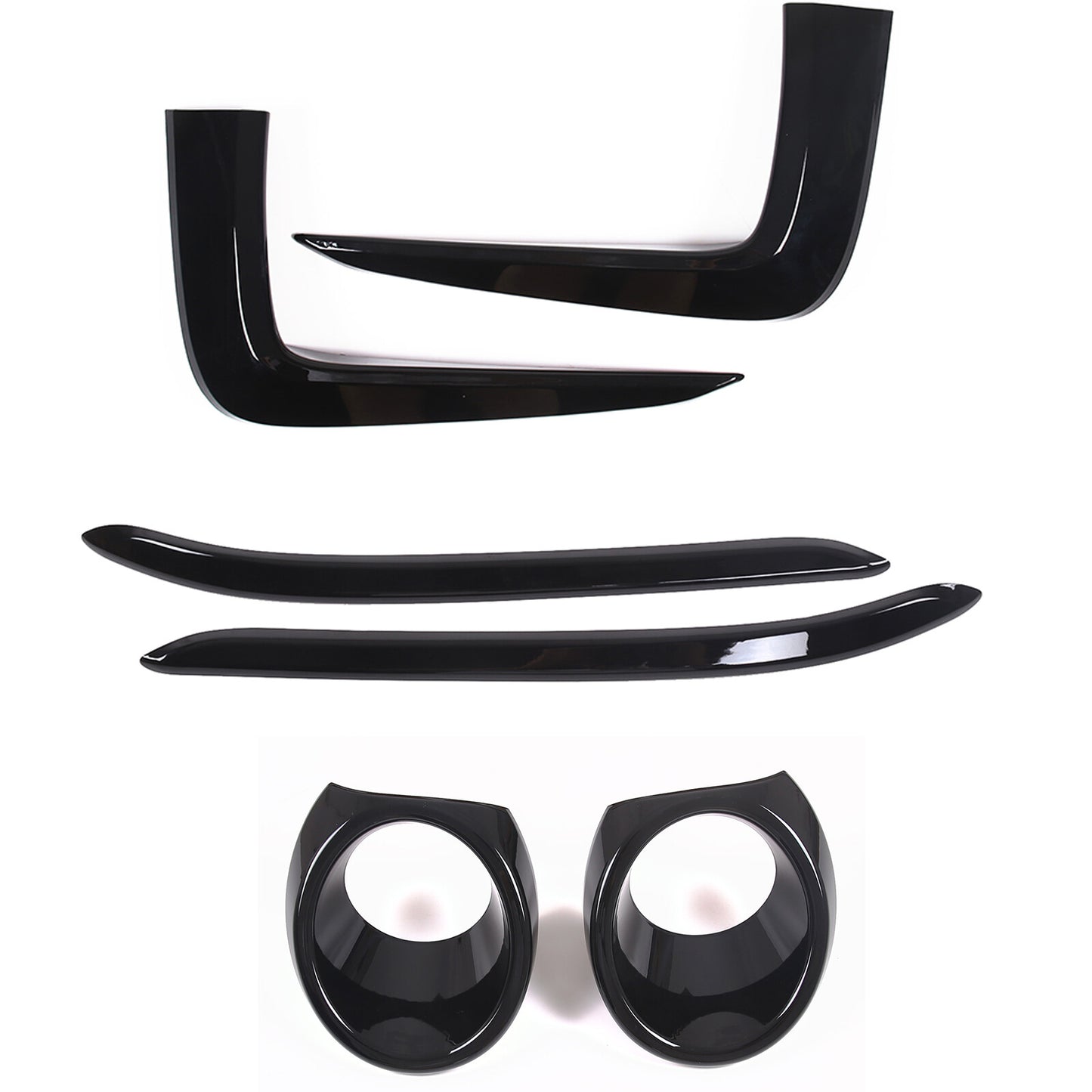Gloss black front bumper fog light trim for Honda Pilot 2019 - 2022