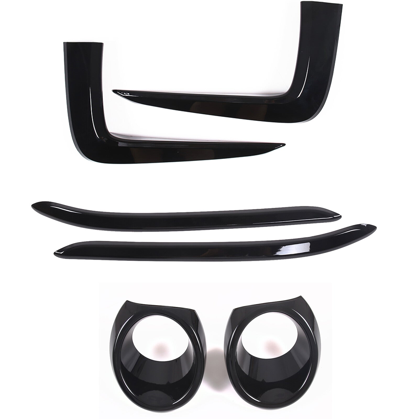 Gloss black front bumper fog light trim for Honda Pilot 2019 - 2022