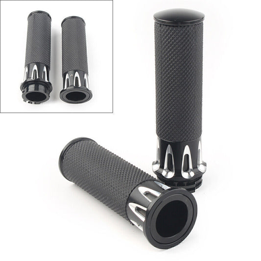 1'' Handle Bar Hand Grip for Harley Touring Street Glide Softail Dyna TU5 Black Q