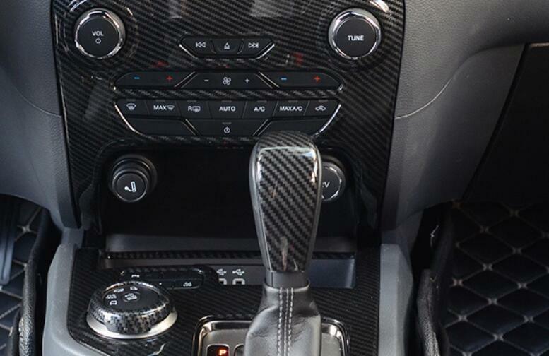 for Ford Ranger 2015-2021 Carbon Fiber Gear Shift Knob Shifter Lever Trim auto