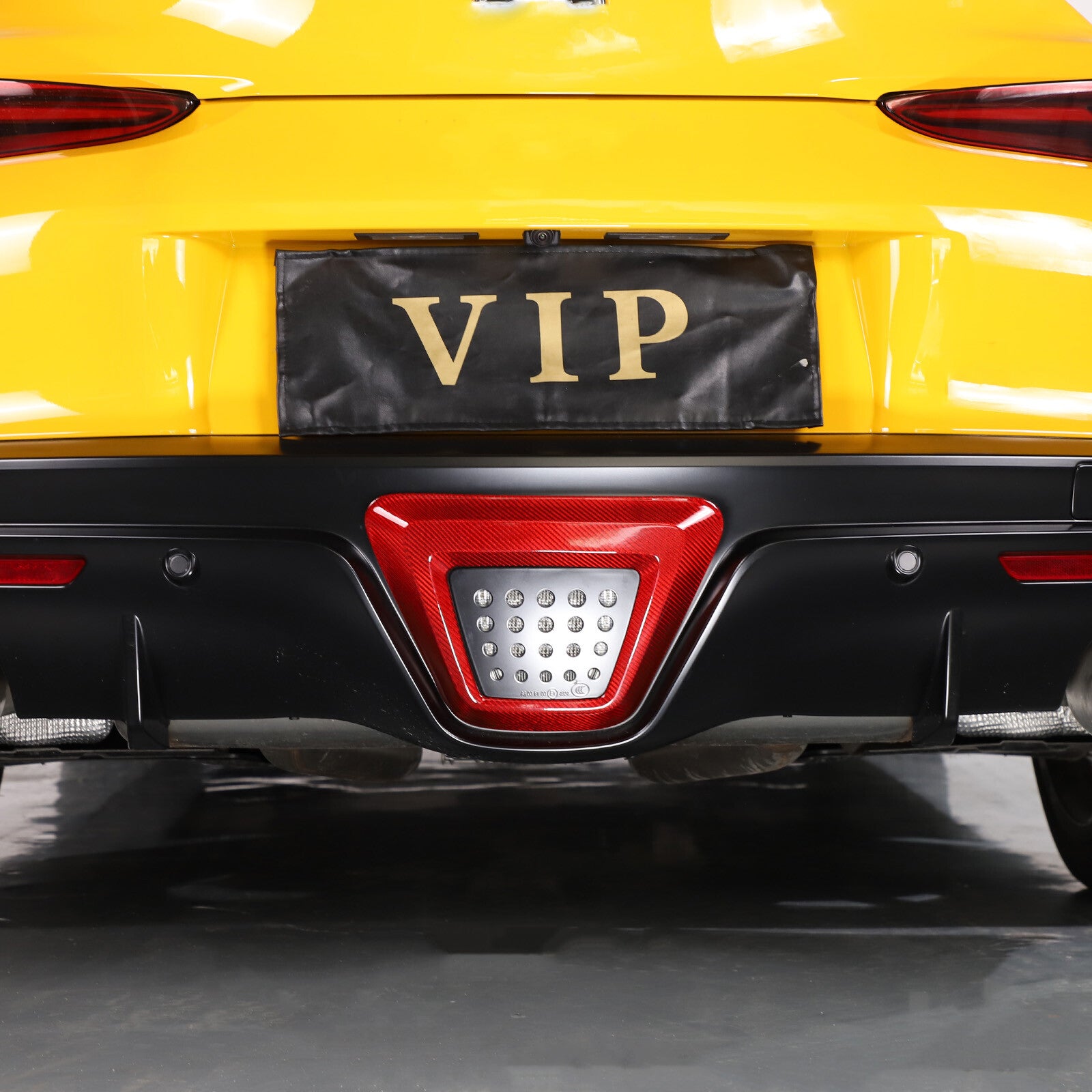 Red carbon fiber rear lower brake light bezel for Supra A90 MK5 2019-2022