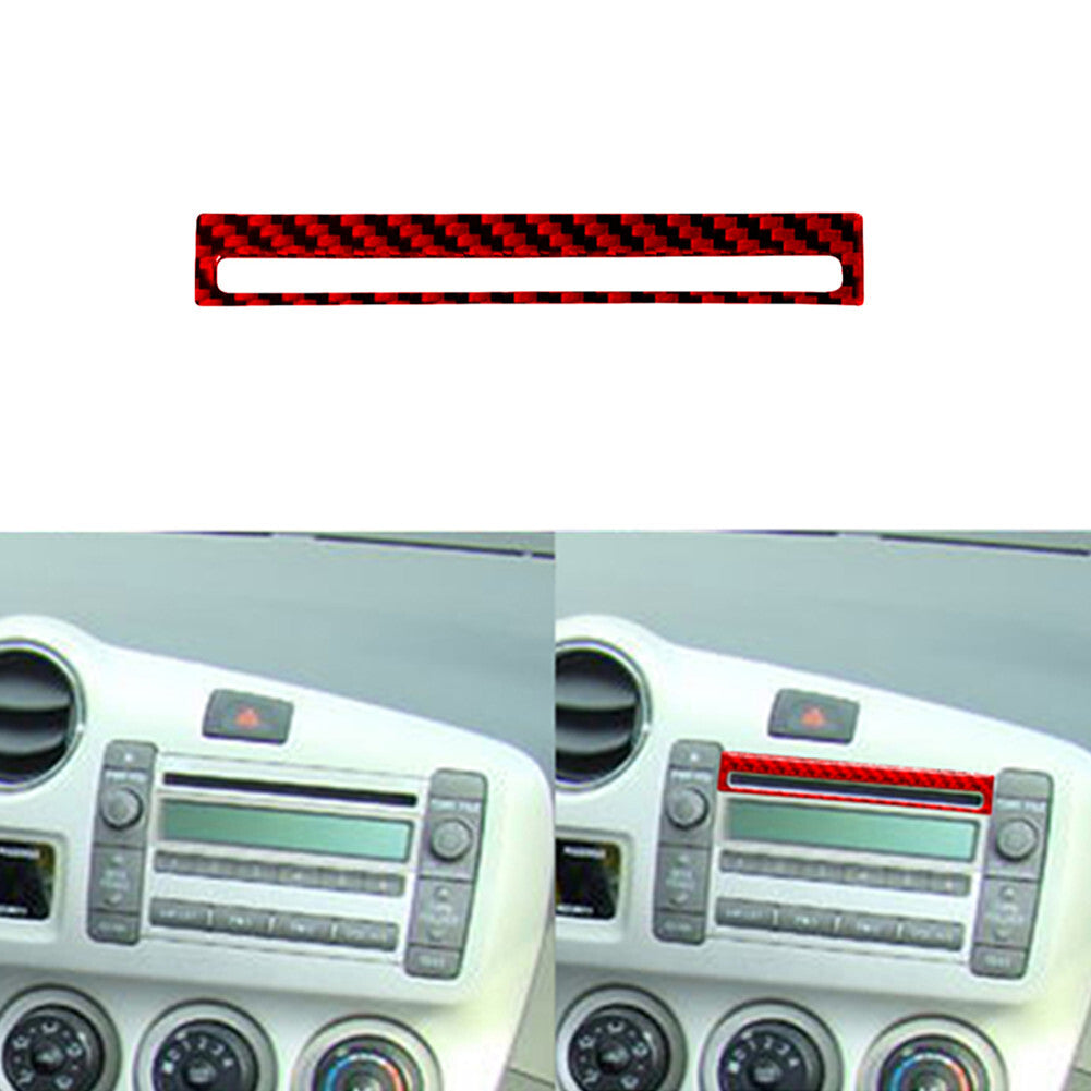 Red Carbon Fiber CD Player Outer Frame Cover Trim for Toyota Matrix 2009-2014