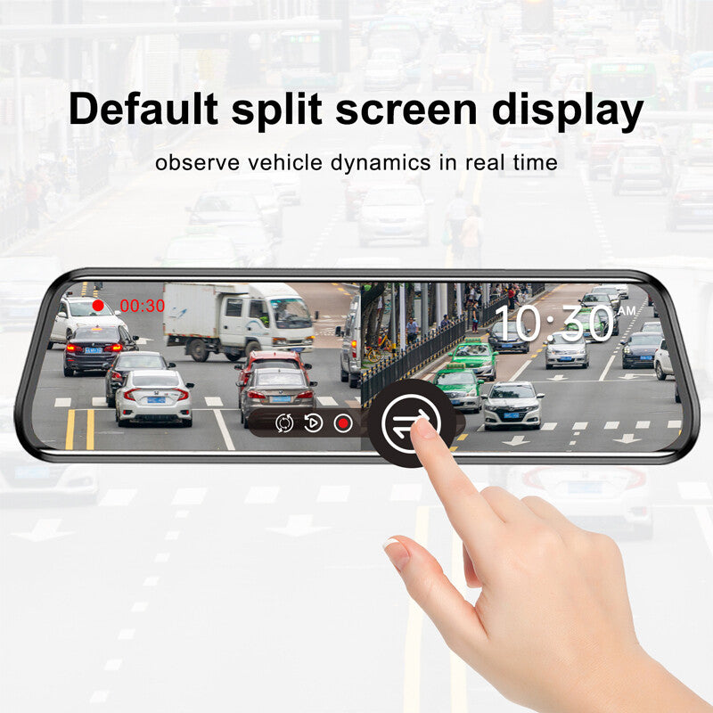10-inch full-screen dual-lens car mirror dashcam/rearview camera - n