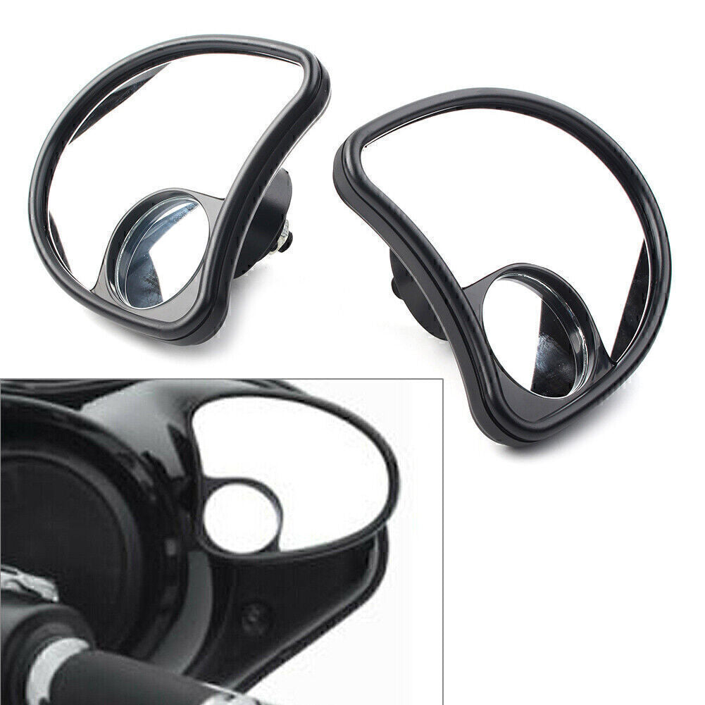 Fairing Mount Mirrors Blind Spot Side Mirror Fit for Harley Batwing Touring 96-2013