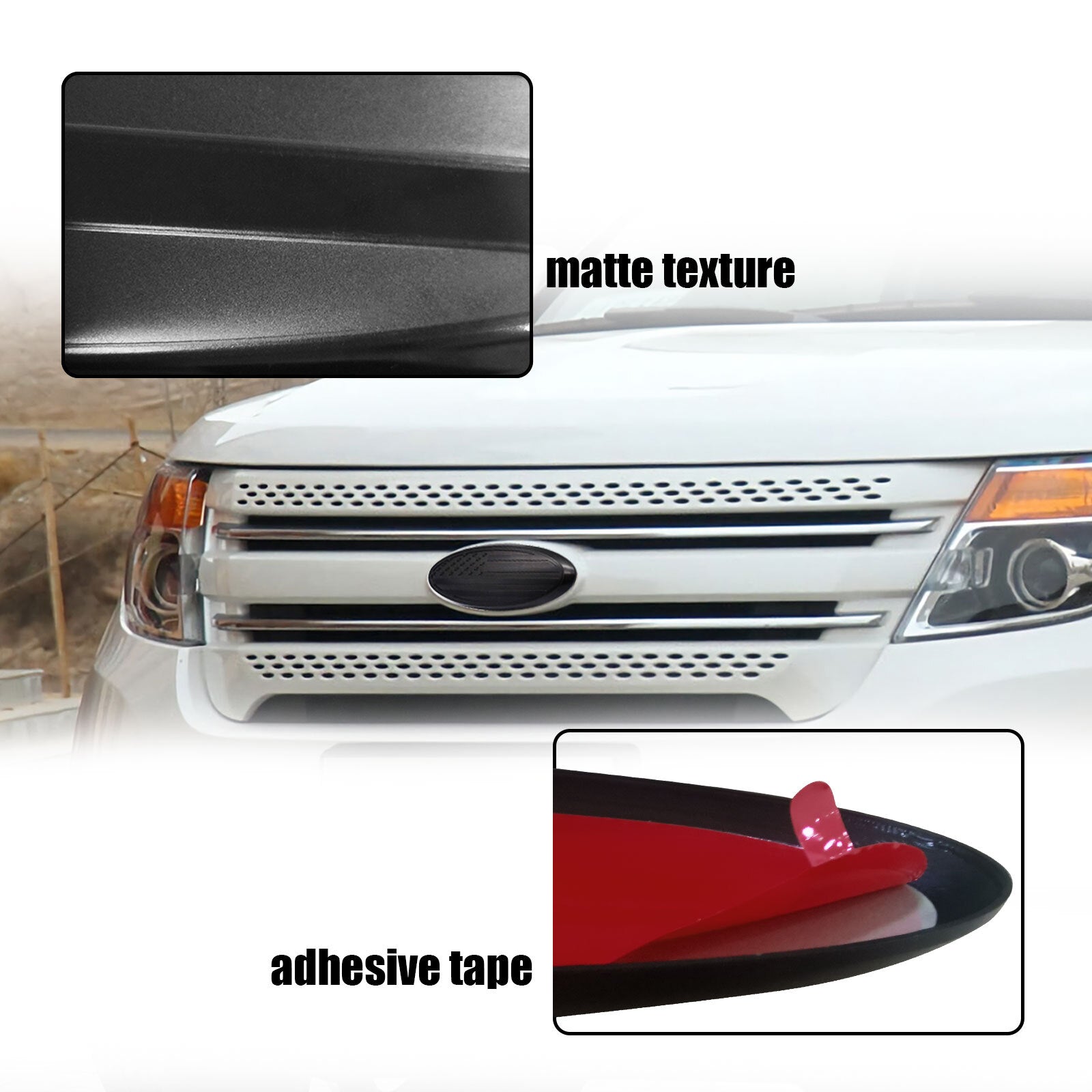 7-inch American Flag Front Grille Tailgate Badge Oval Badge Accessory for - n