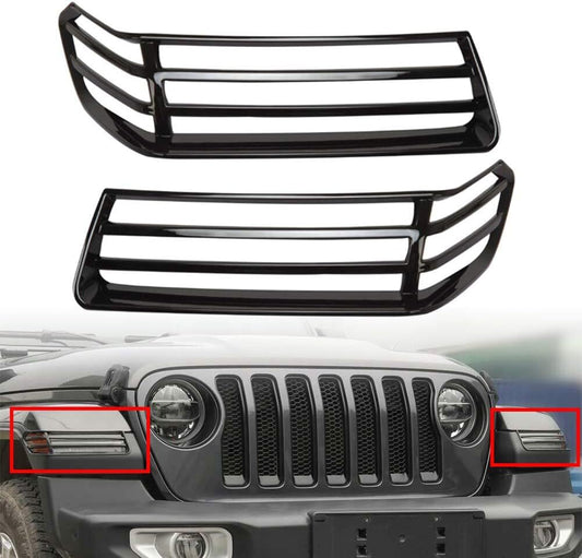 2pcs for Jeep for Wrangler 2018-2024 Black Car Front Wheel Eyebrow Lamp Cover Trims