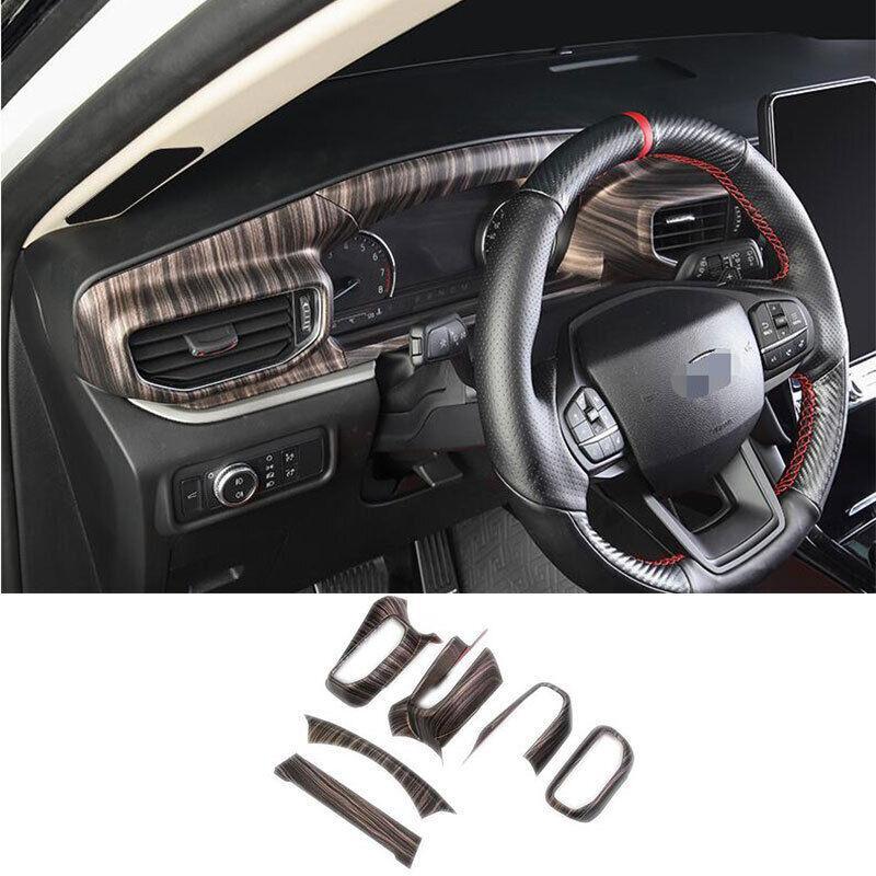 Dashboard LR Vent Cover Trim 6pcs for Ford Explorer 2020-2022 Peach Wood Grain