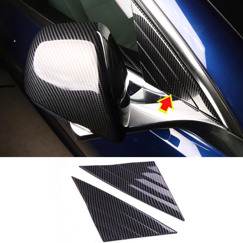 ABS Carbon Front Side Window Cover Trim 2pcs Fit For Model 3 2017-2021 n