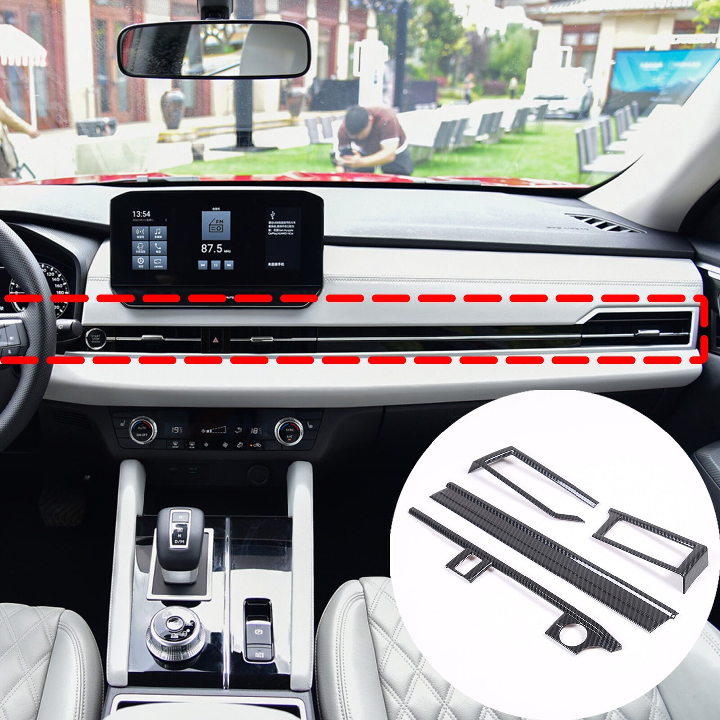 for 2017 - 2022 2023 2024 for TITAN 2 Door Handle Cover with for Smart Carbon ABS- v