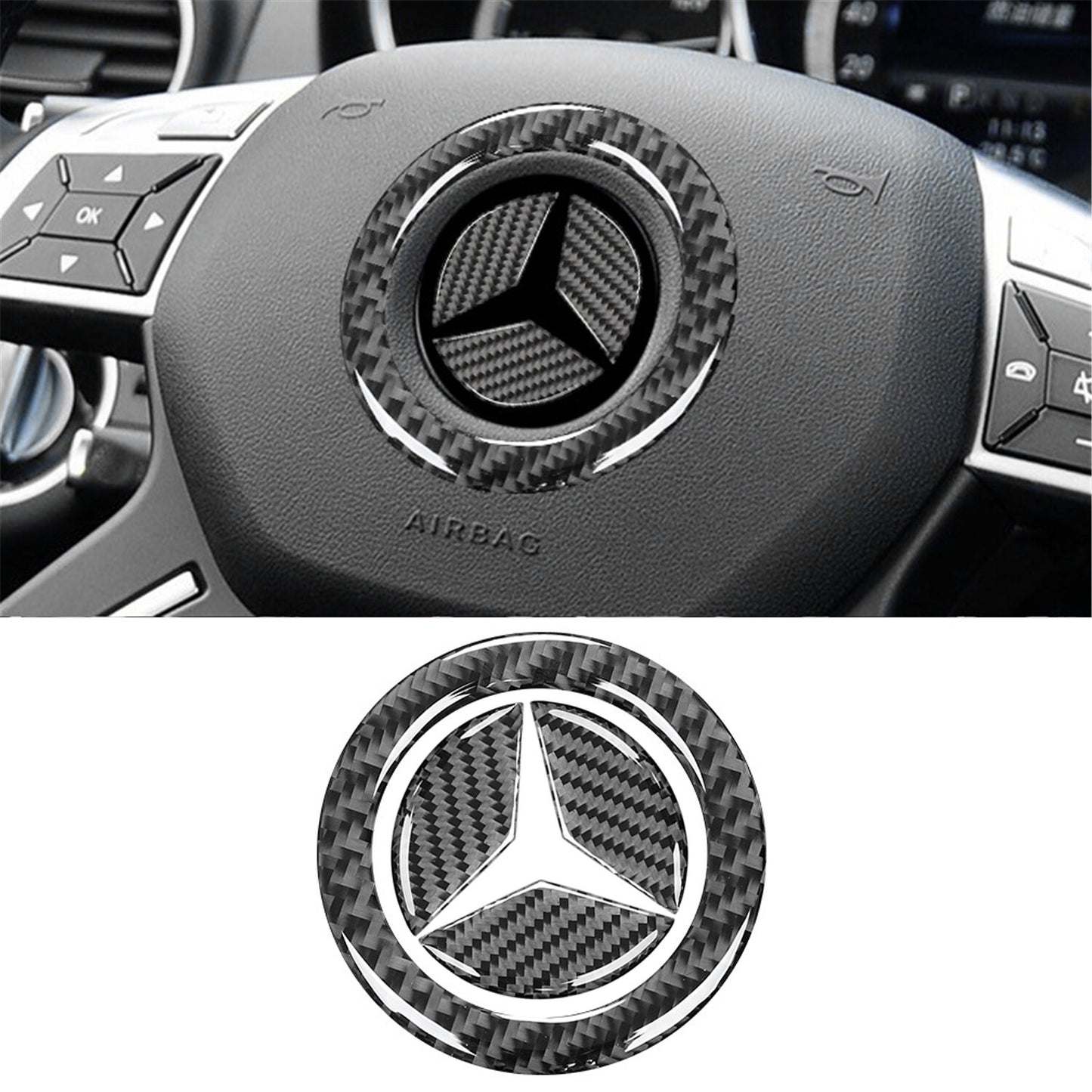 Carbon Steering Wheel Cover Trim for Mercedes-Benz CE Class W204 07-14 ¡¾45MM¡¿