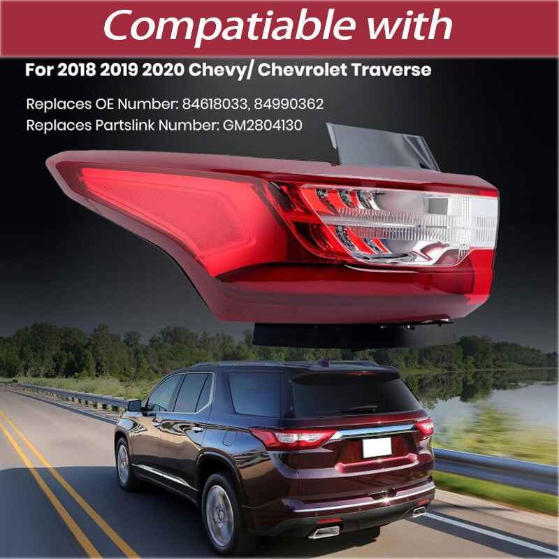 Applicable to 2018-2021 for Chevrolet Traverse LED taillight left drive side 84990362
