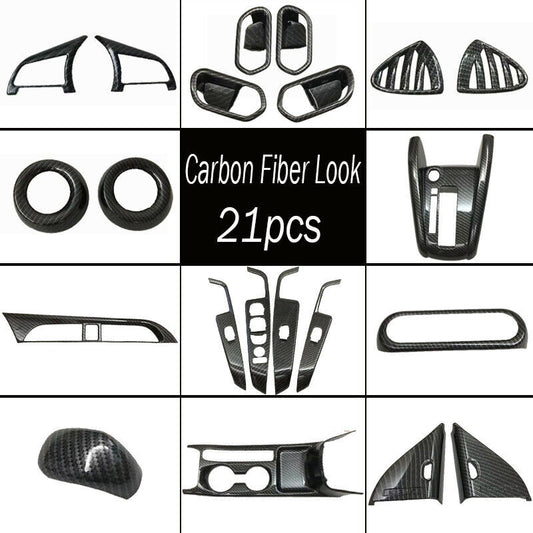 for Nissan Kicks 2018-2020 Carbon Fiber ABS Car Interior Kit Decor Trim 21P