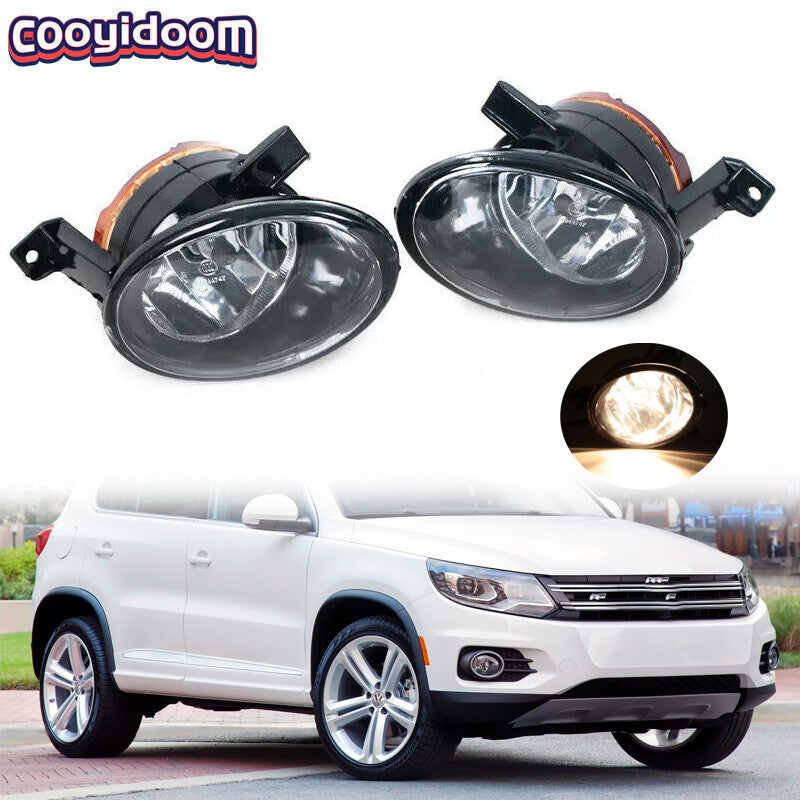2Pcs Front Clean Lens Fog Light Lamp for VW for Tiguan 2012 2013 2014 2015 2016 2017