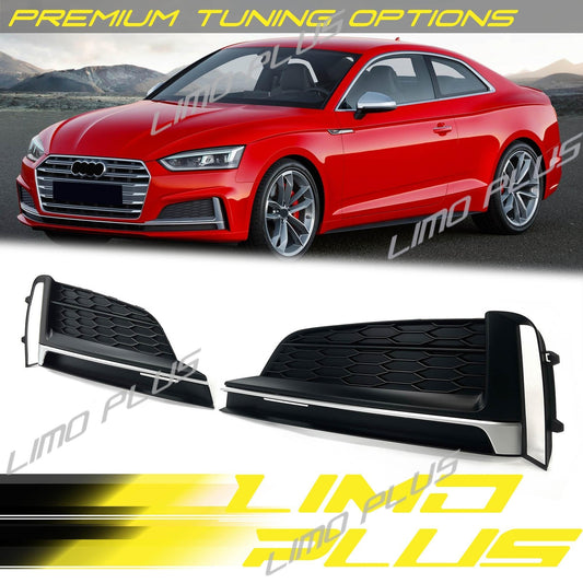 for CHRome Front Fog Light Grille Cover fit for 2017-2019 for Audi A5 S-line S5 B9 v