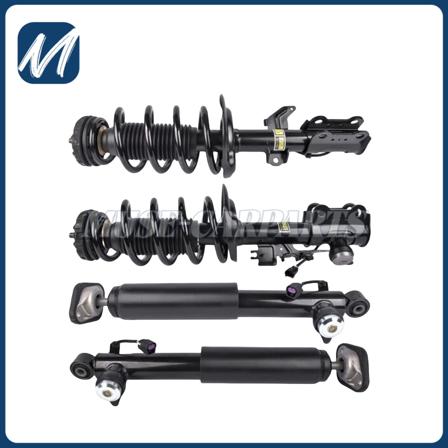 A pair of rear shock absorber struts with electric adjustment suitable for Lincoln for Navigator and for Ford Expedition