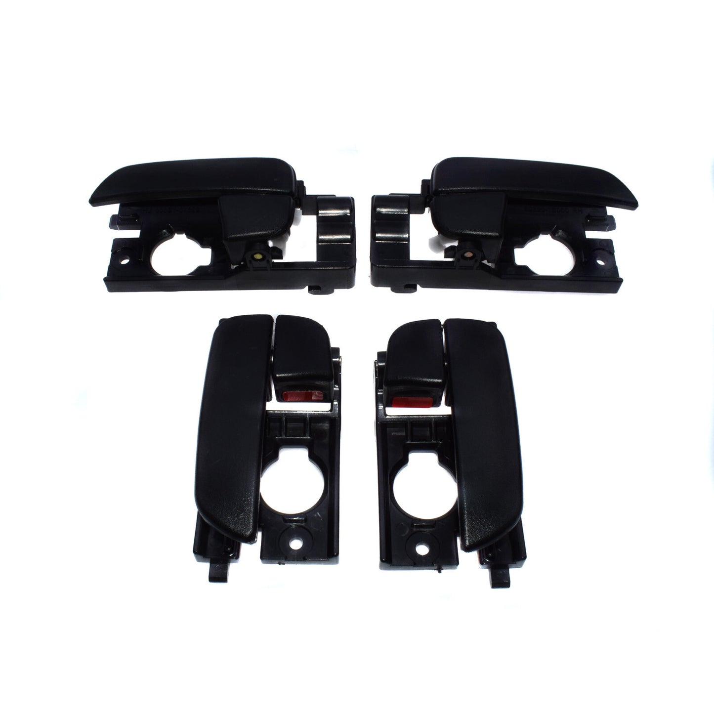 Black set 4pcs front and rear LH RH interior door handles 2007-2011 for Hyundai Accent - v