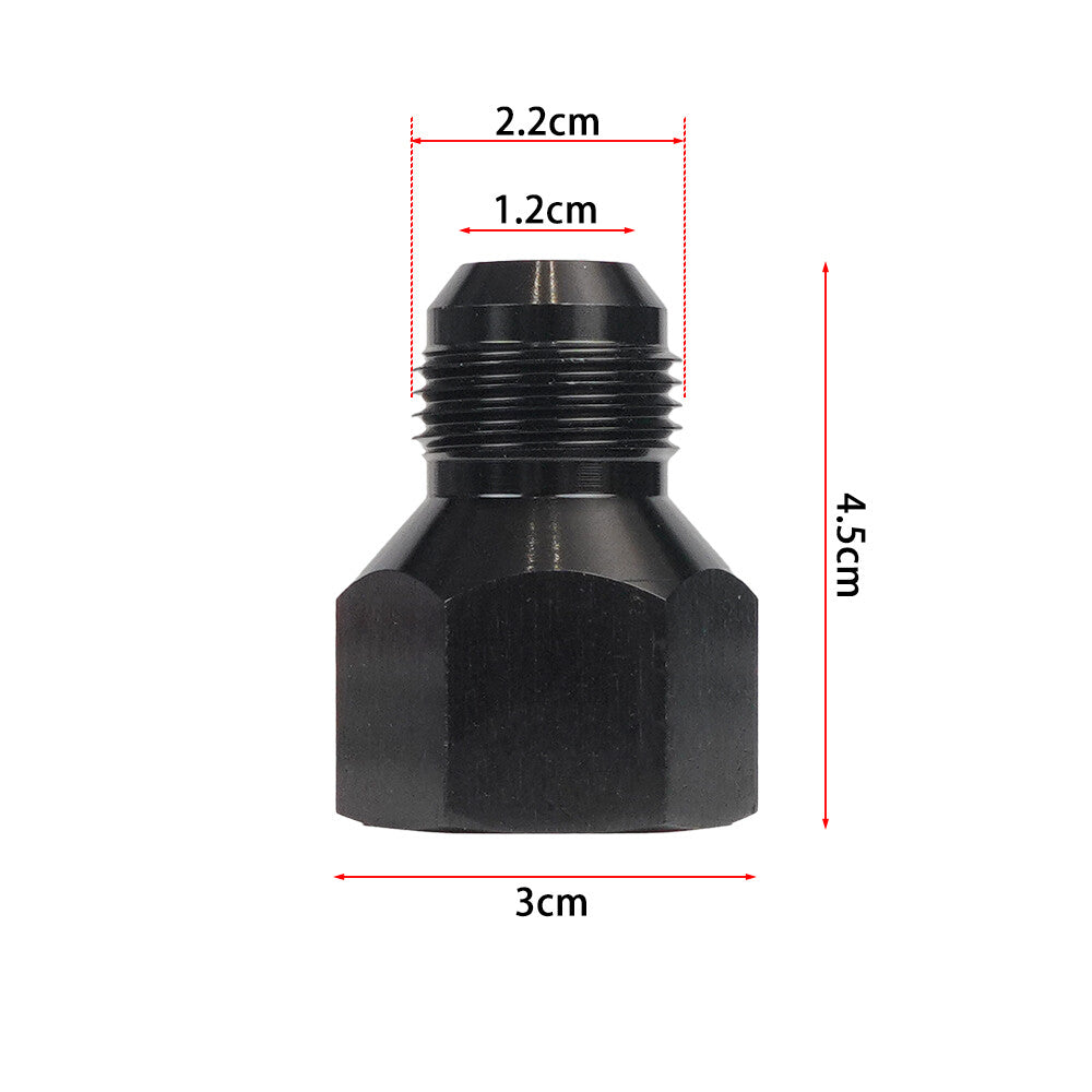 2x 12AN Female to10AN Male Flare Reducer Fitting Fuel Adapter AN12 to AN10 Black