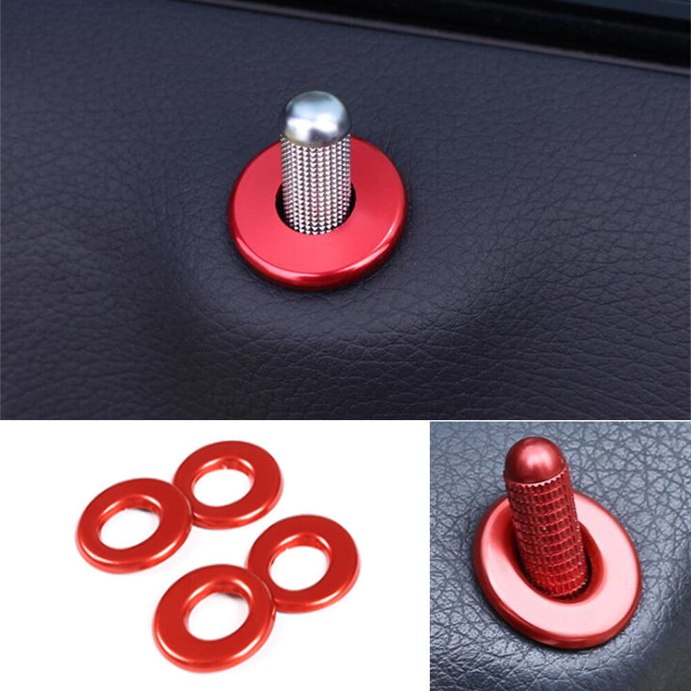Alloy Red Car Door Lock Pin Knob Button Trim for Benz A B CLA GLA GLK Class X204