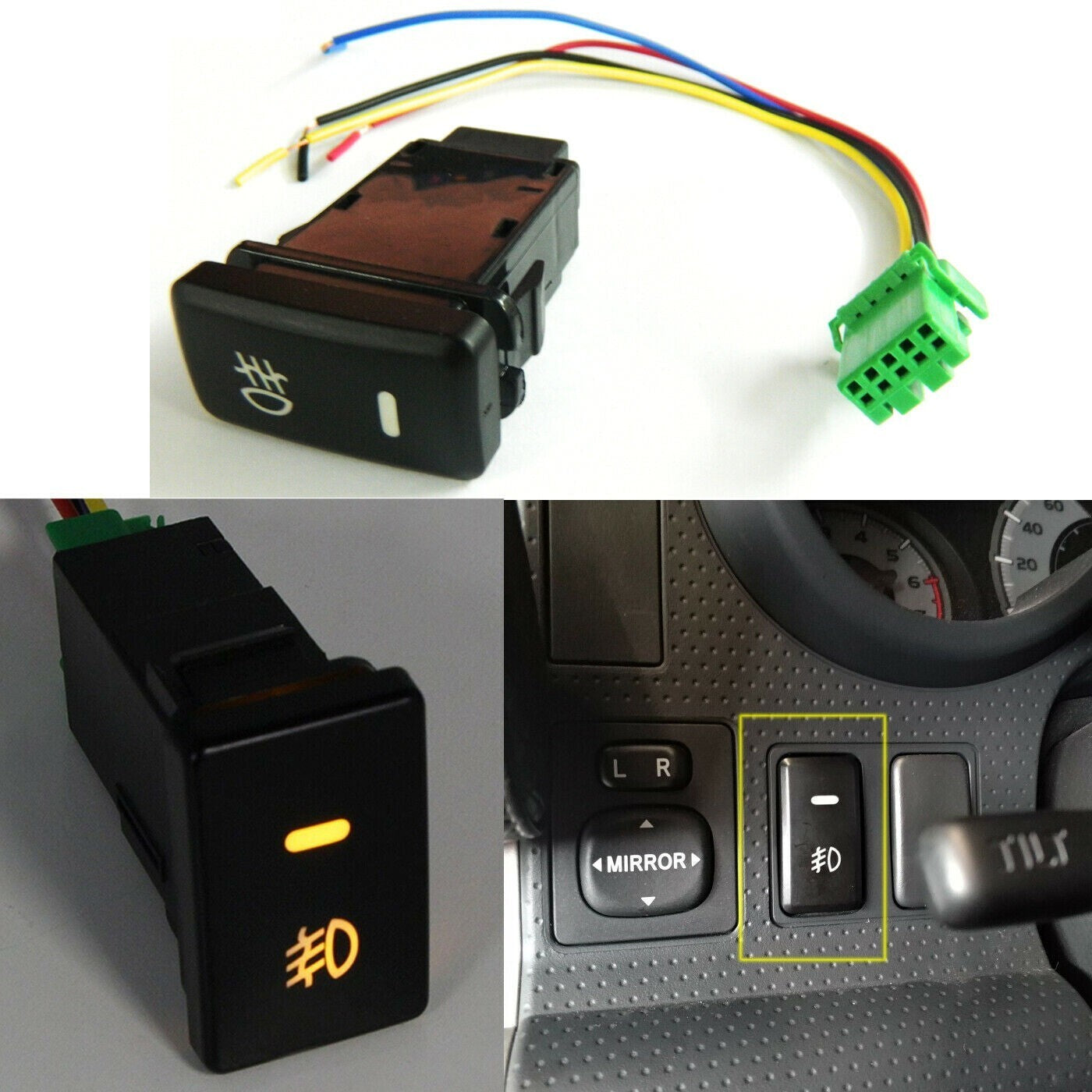 Button Push On Off 39mm Accessories Fog Light For -Tacoma LED v
