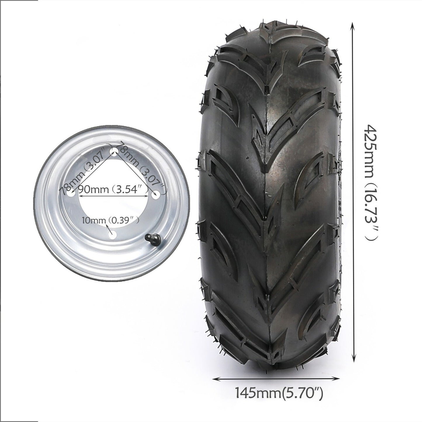 4pc Front Rear 7 Wheels 16x8-7 Tyre Rim 4 stud Go Kart Buggy Quad Lawn Mower