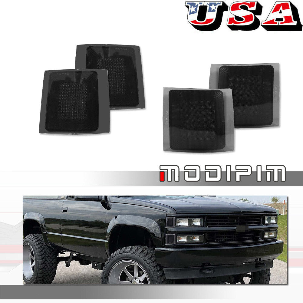 Smoked Front Corner Side Marker Light Kit for 94-00 for and for GMC C/K Pickup Trucks - v
