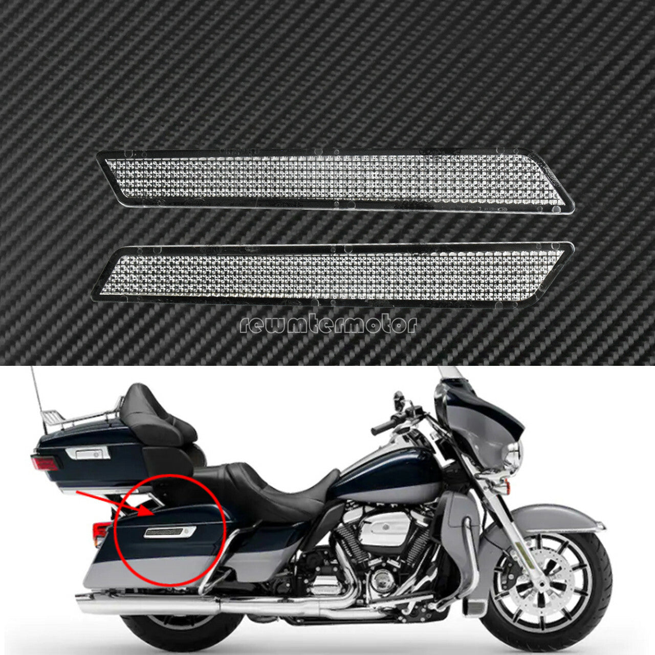 Clear Saddlebag Guard Latch Cover Reflectors Fit For Touring Road Glide 14-19 Q