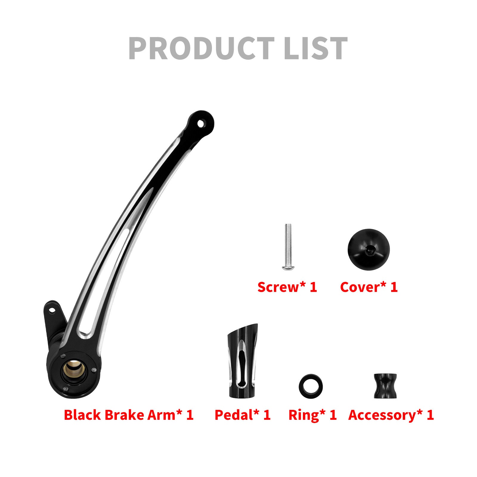 Black CNC Brake Lever Arm Peg Pedal for Harley Touring Road Electra Glide 08-13