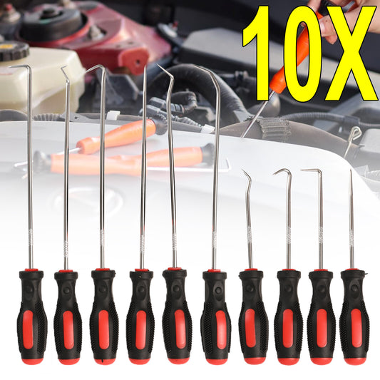 10pc Pick & Hook Set Precision Hose Removal Hook Set Oil Seal Puller O-Ring Hook Q
