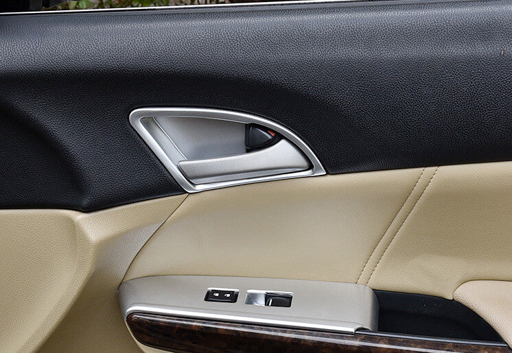 Inner Door Handle Bowl Cover Trim 4 for Honda Accord Crosstour 2008-2013 Silver
