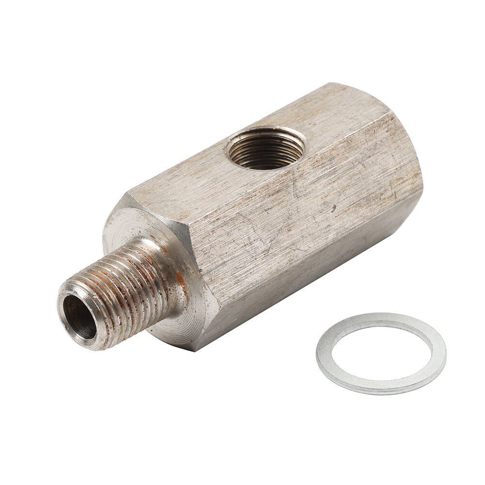 1/8 NPT Oil Pressure Sensor Tee to NPT Adapter For Turbo Supply Feed Line Gauge