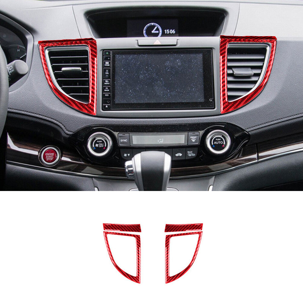 2Pcs Carbon Fiber Gear Shifter Side Trim Strip Panel For Explorer 2011-2014 v