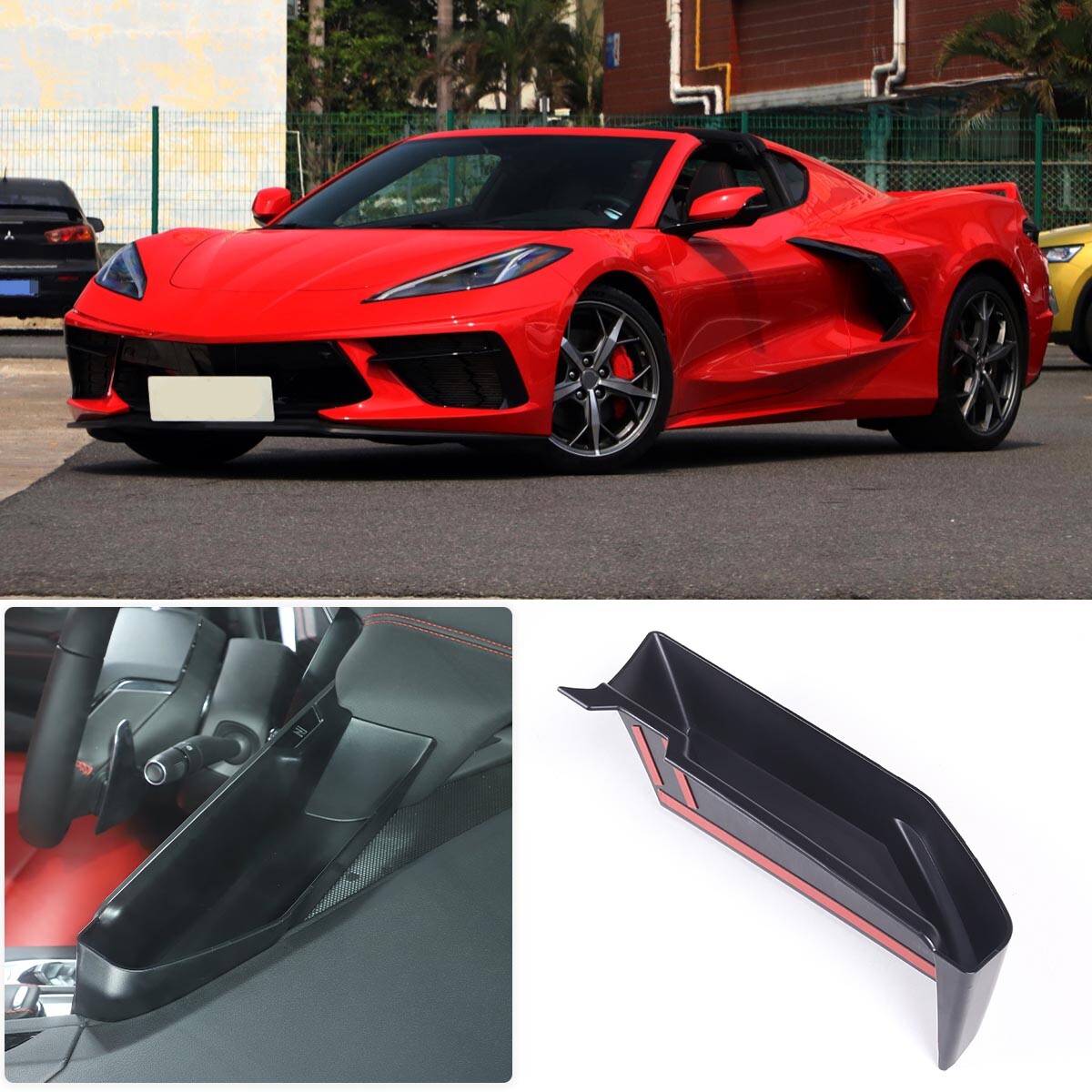 ABS black rear storage box tray decorative storage box suitable for Maverick 2022-2024- v