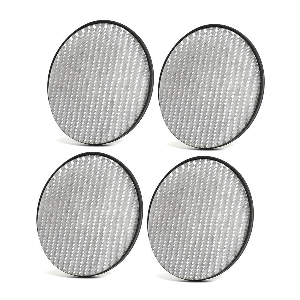 4Pcs Carbon Fiber Car Cup Holder Pad Water Cup Slot Non-Slip Mat Accessories