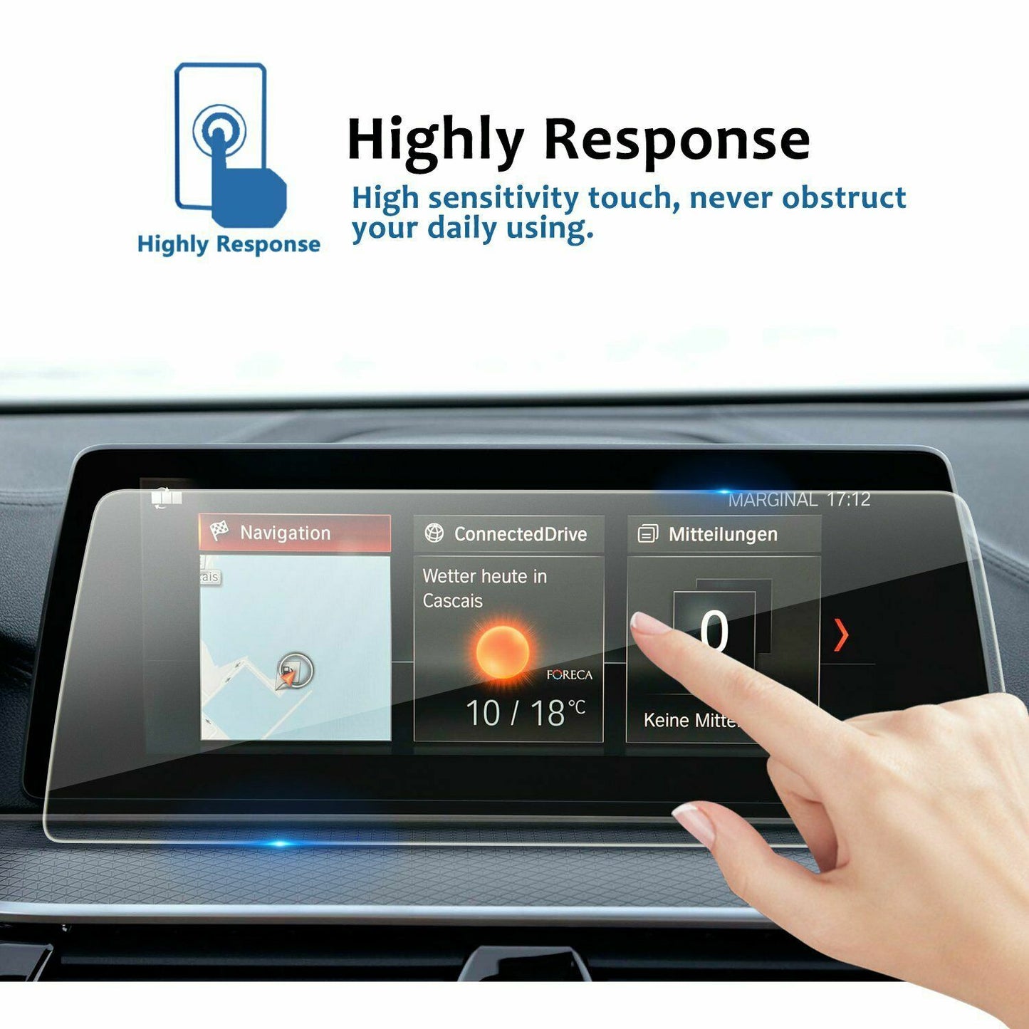 Tempered Glass Screen Protector GPS Navigation Touch Film for BMW G30 G31 17-18