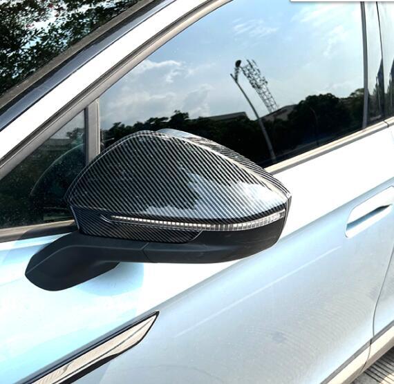 Carbon Fiber Car Exterior Rear View Mirror Cover Trim 2pcs for VW ID.4 2021-2023