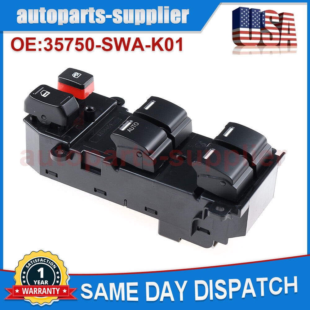 Power Window Master control switch left 35750-SWA-K01 for 2007-2011 for Honda CR-V