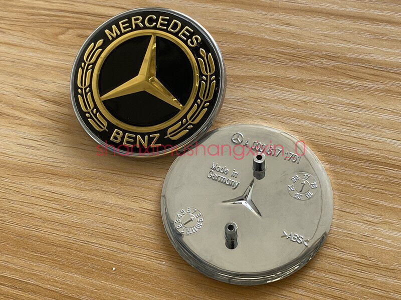 Suitable for Mercedes-Benz CLK CLS E ML GL front cover badge with gold and black embroidery A2078170316