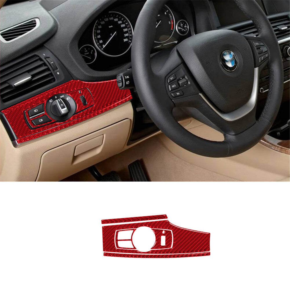 Red Carbon Fiber Front Window Lift Switch Panel Trim for Hyundai Azera 2006-2011 v