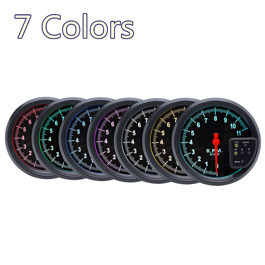 5 Car RPM Tachometer Gauge 7Color Backlight LED Shift Light For 4/6/8 Cylinder Q